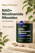 NAD+ com Nicotinamida Ribósido e Resveratrol – 900 mg | 80 Cápsulas
