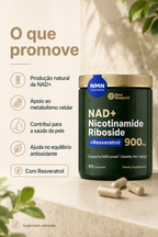 NAD+ com Nicotinamida Ribósido e Resveratrol – 900 mg | 80 Cápsulas