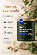NAD+ com Nicotinamida Ribósido e Resveratrol – 900 mg | 80 Cápsulas